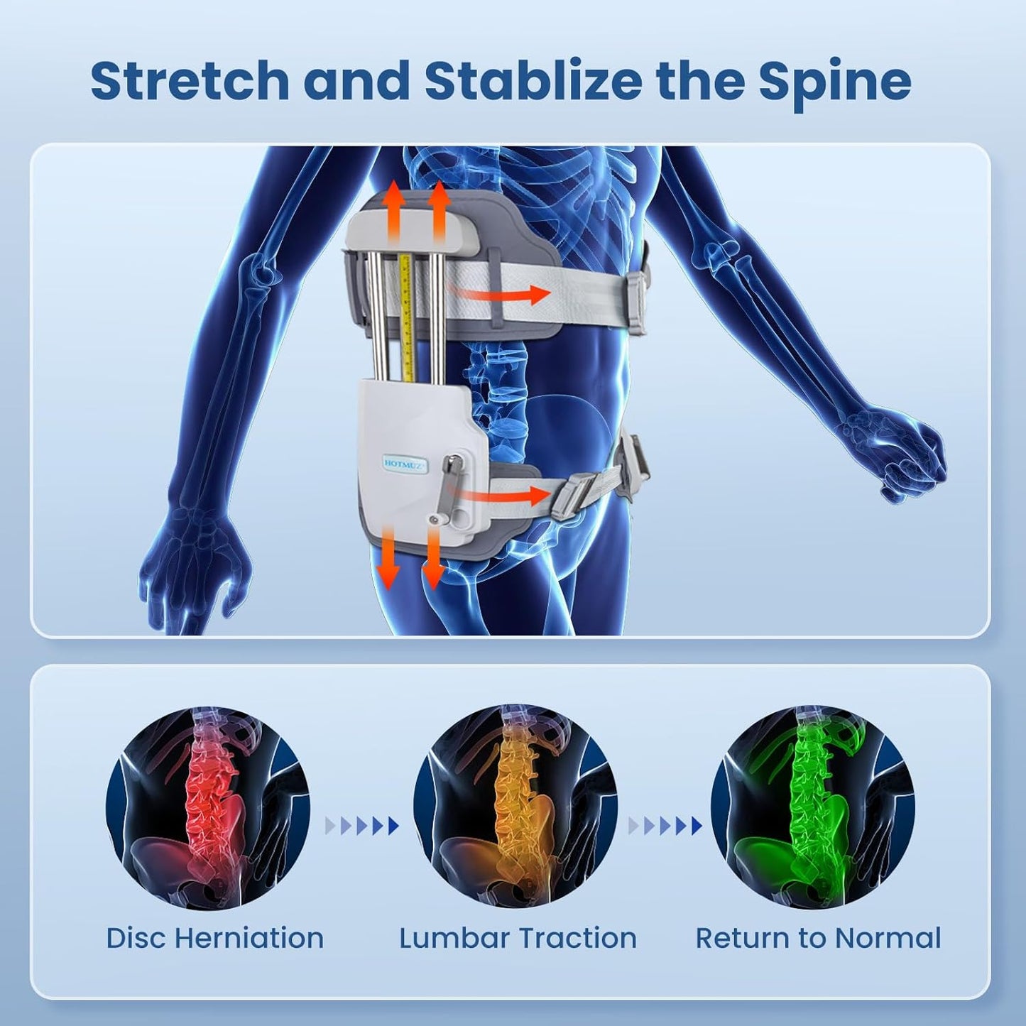 Ceinture d'étirement du dos pour thérapie par décompression