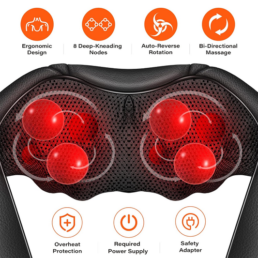 Masseur électrique chauffant pour le cou et le dos