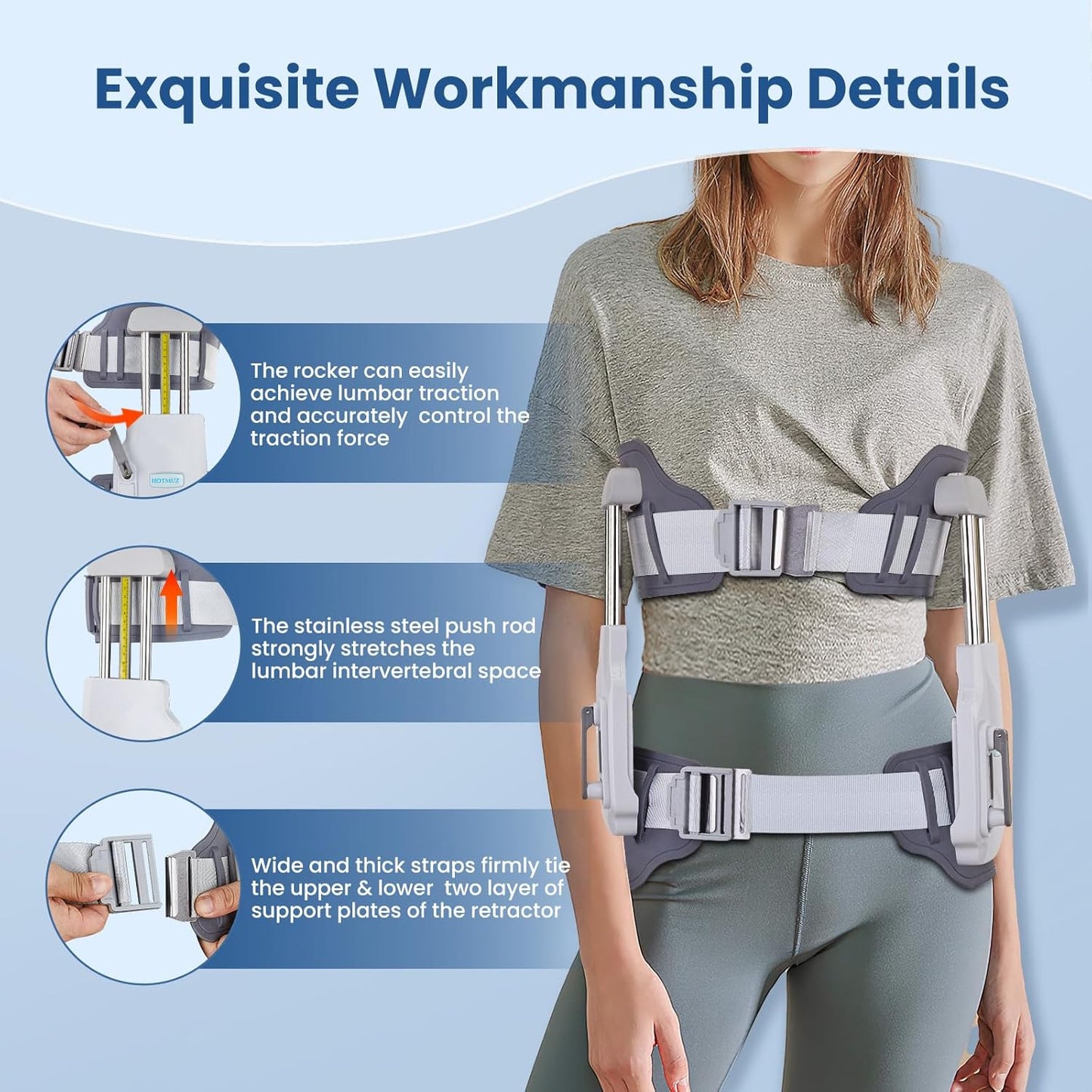 Ceinture d'étirement du dos pour thérapie par décompression